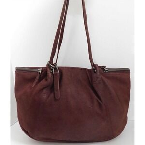 Lucky Brand Bordeaux Pebble‎ Grain Leather Large Tote Bag